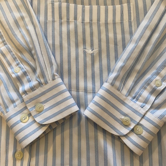 Emporio Armani Men’s Blue/White Striped Button Down Shirt Size L - Picture 6 of 6